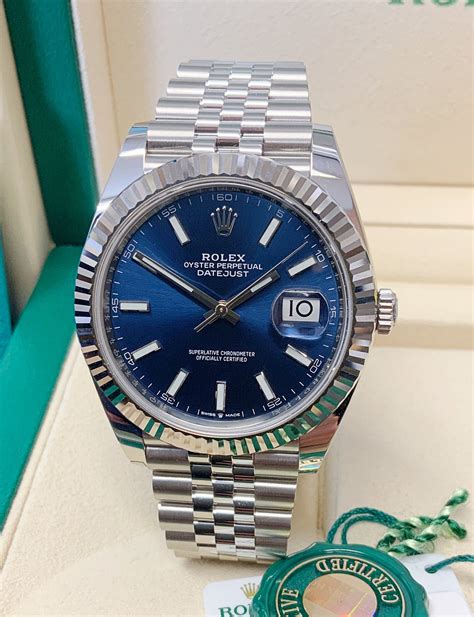 rolex datejust 41mm blue dial 2023|Rolex Datejust 41 price uk.